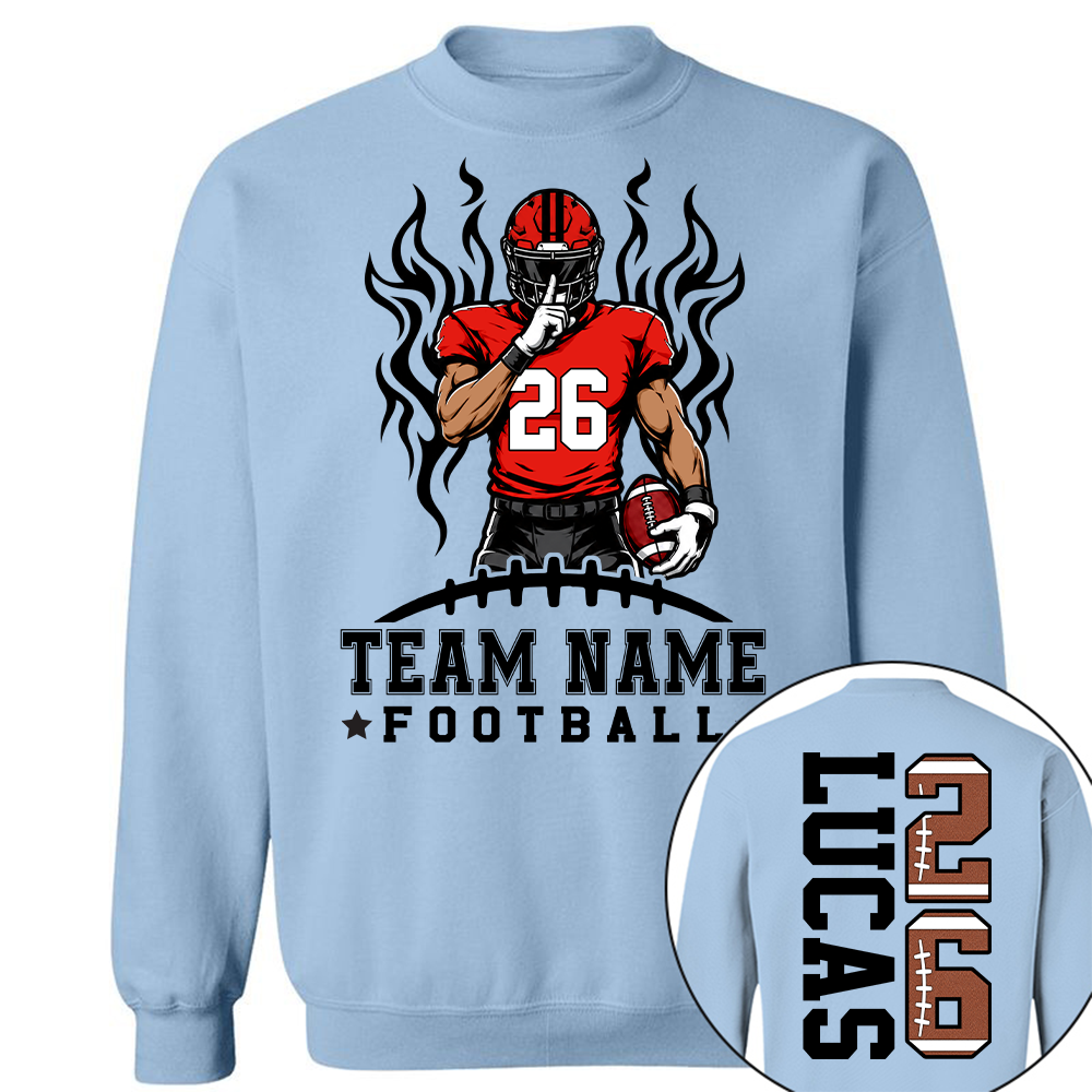 Personalized Team Football Shirt With Kids Name & Number Fall Football Season Shirt L0411 Hv01
