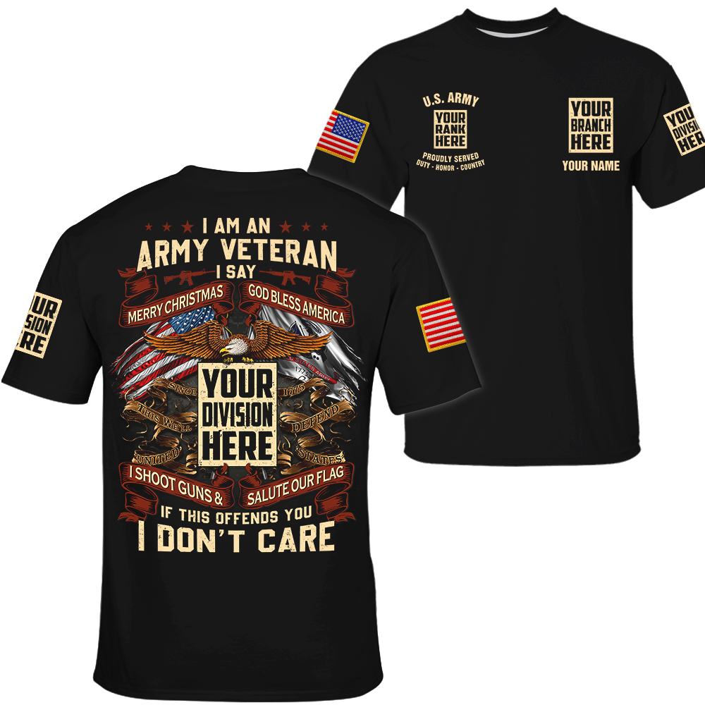 Custom Shirt I Am A Veteran I Say Merry Christmas God Bless America Gift For Veterans Xmas All Over Print Shirt K1702