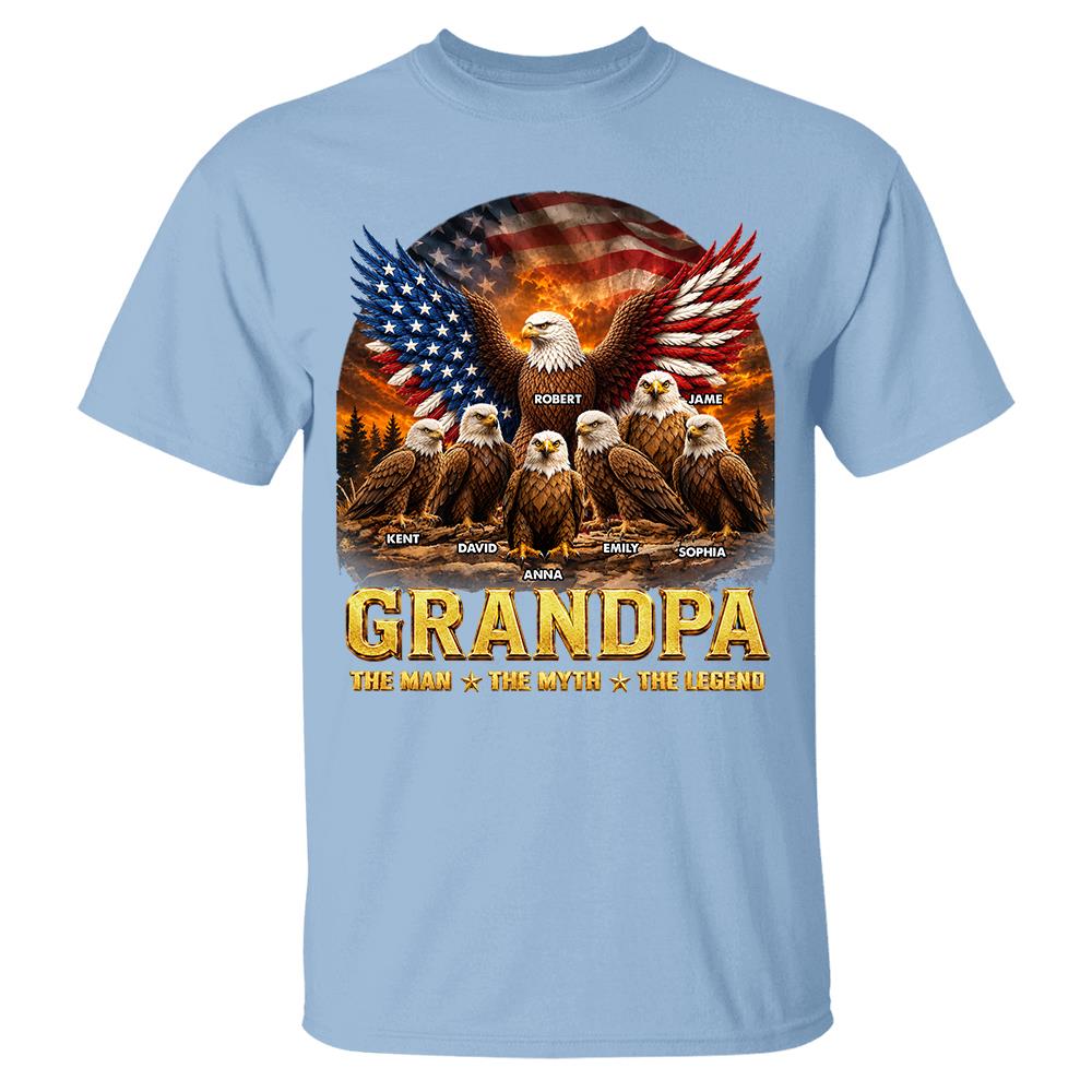 Grandpa Eagle - Personalized Shirt For Grandpa & Dad Vintage Shirt NA04 Hv01 Vrs2