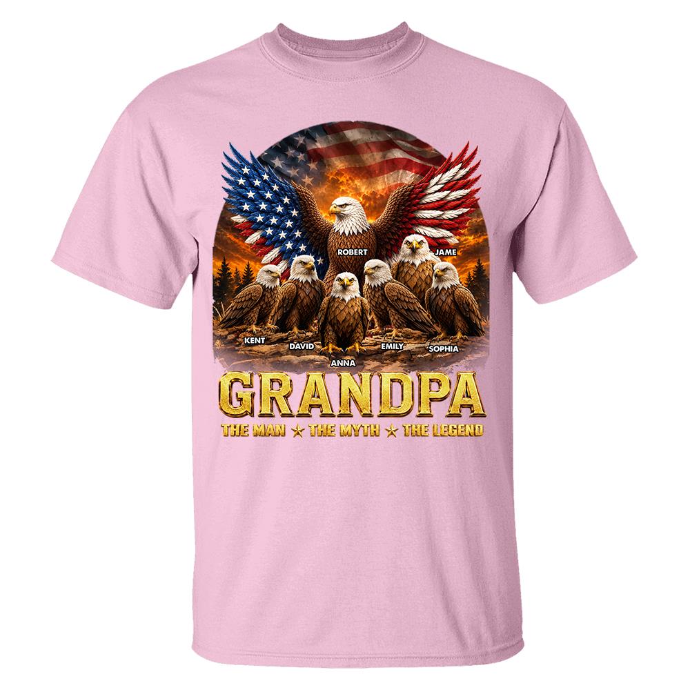 Grandpa Eagle - Personalized Shirt For Grandpa & Dad Vintage Shirt NA04 Hv01 Vrs2