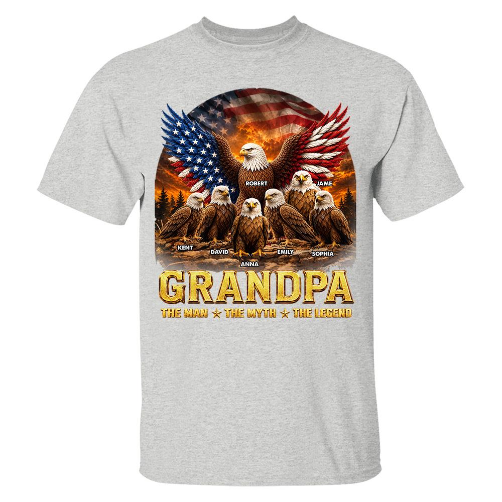 Grandpa Eagle - Personalized Shirt For Grandpa & Dad Vintage Shirt NA04 Hv01 Vrs2