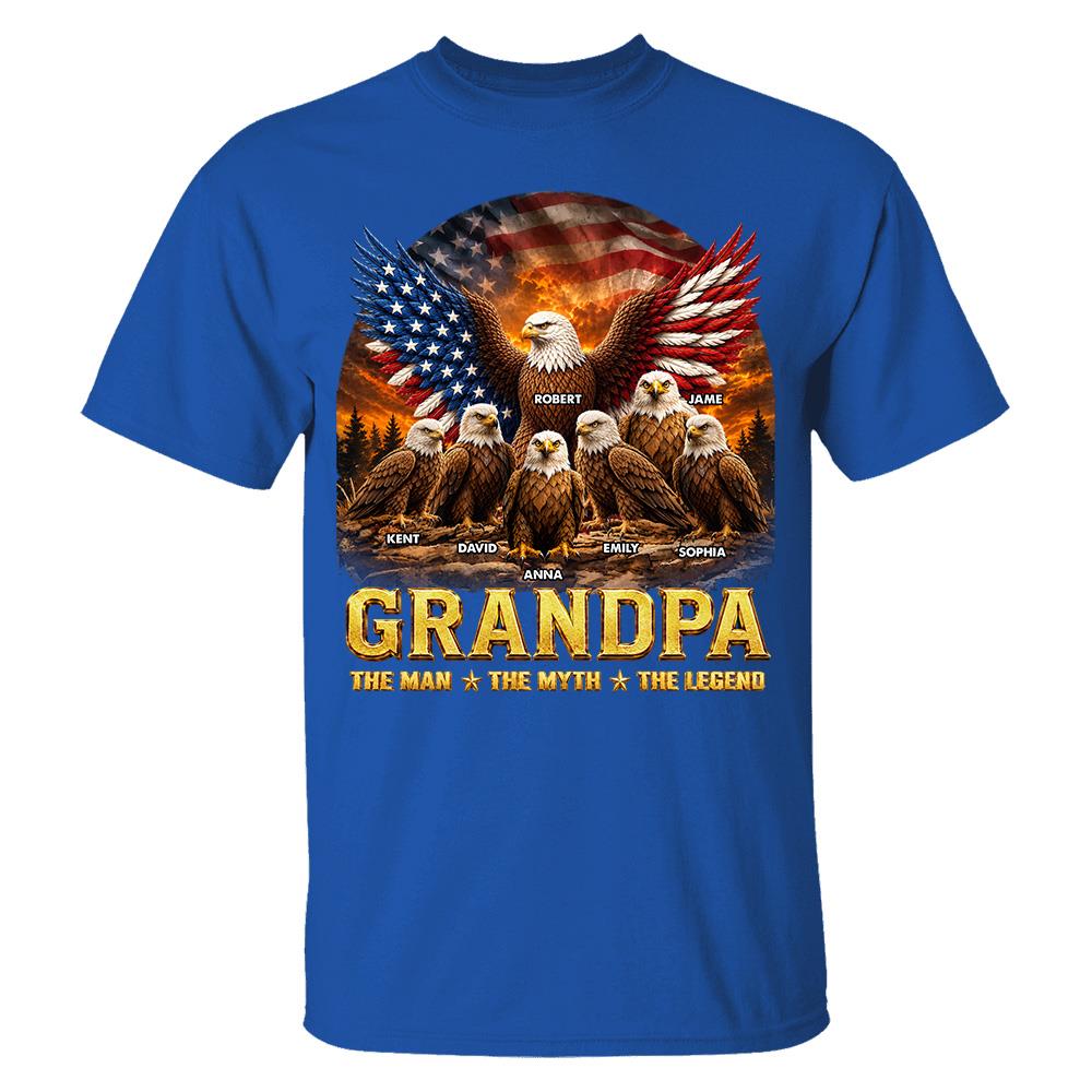 Grandpa Eagle - Personalized Shirt For Grandpa & Dad Vintage Shirt NA04 Hv01 Vrs2