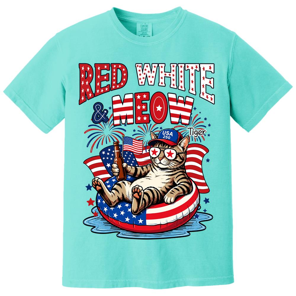 Red White Meow, Custom Photo Pet Shirt, America 250th Anniversary Gifts For Dog Cat Lovers, Dog Dad And Mom, Cat Owners T1807 Hv01 