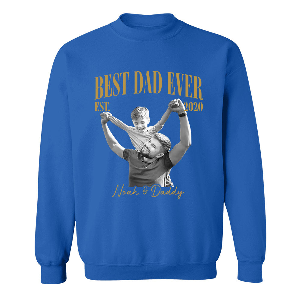 Best Dad Ever Vintage Photo Shirt, Personalized Dad Picture Shirt With Kids Photo, Father's Day Shirt, New Dad Gift MI209 VH01
