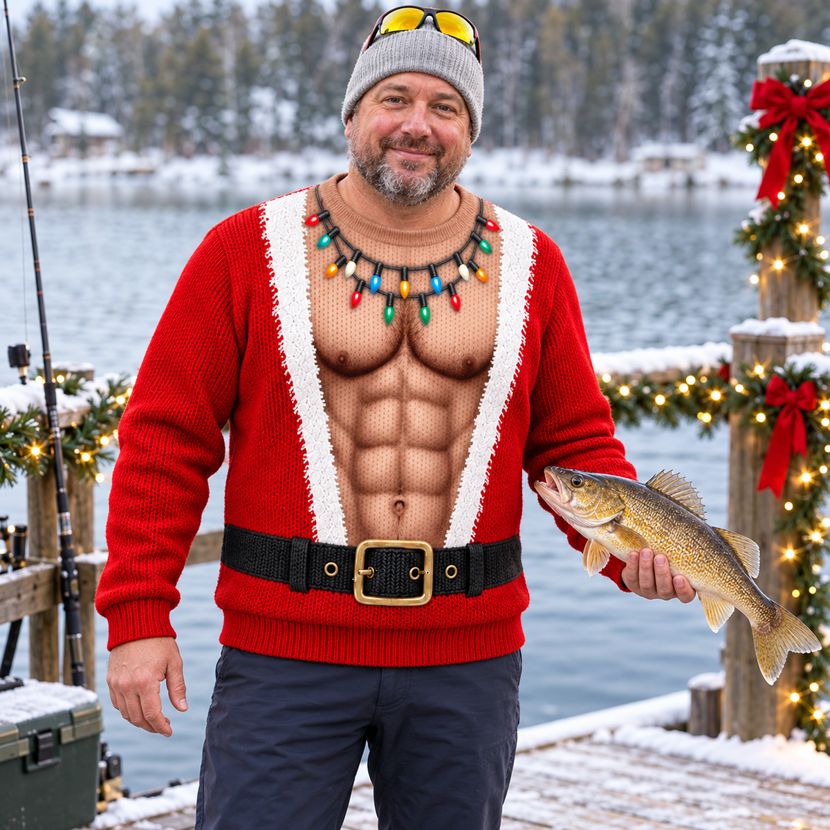 Personalized Photo I'd Rather Be Fishing Ugly Sweater, Funny Gift For Fishing Lovers L0411 VH01 TL06