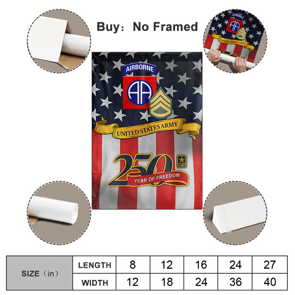 Custom Gift US Military 250 Years Of Freedom Garden Flag Available All Military Branches Gift For Veterans K1702 MT2