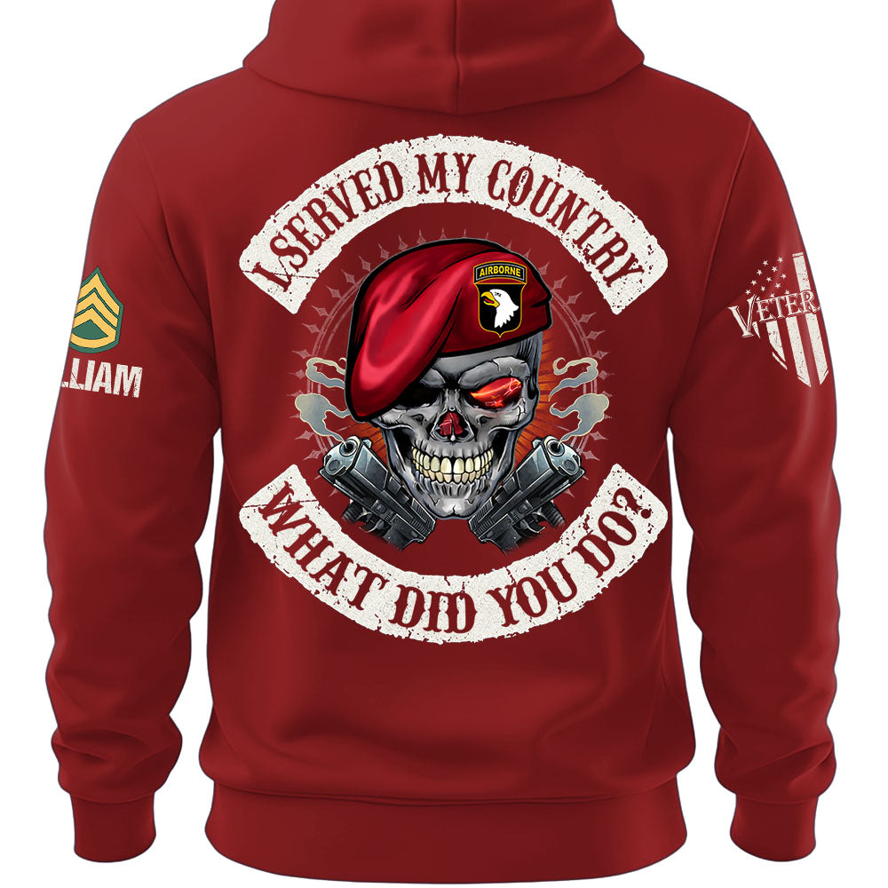 Custom Veteran Shirt I Served My Country What Did You Do Available All Military Branches Veterans Gift K1702 MT2
