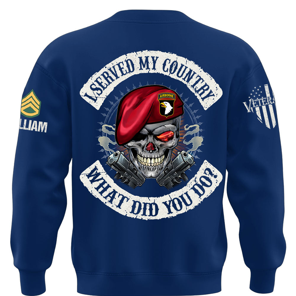 Custom Veteran Shirt I Served My Country What Did You Do Available All Military Branches Veterans Gift K1702 MT2