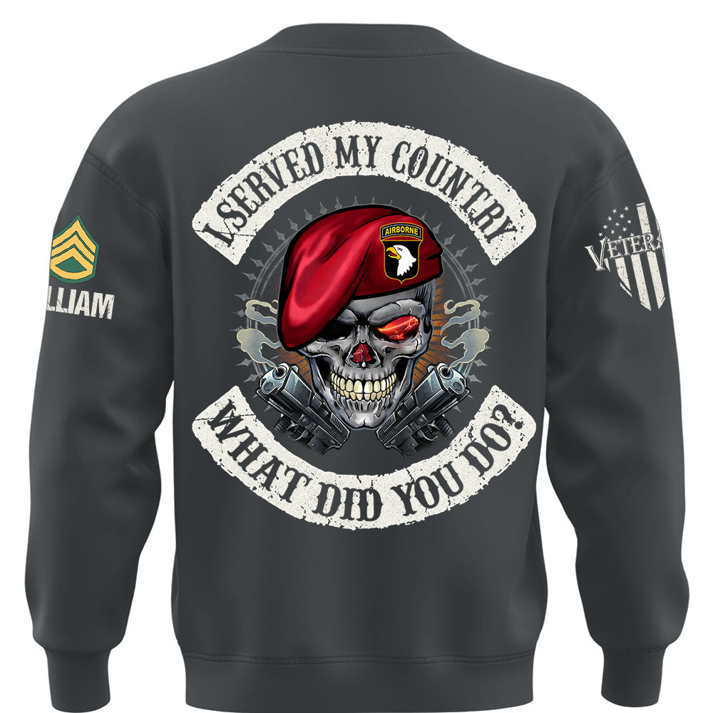 Custom Veteran Shirt I Served My Country What Did You Do Available All Military Branches Veterans Gift K1702 MT2