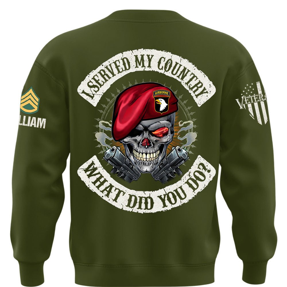 Custom Veteran Shirt I Served My Country What Did You Do Available All Military Branches Veterans Gift K1702 MT2