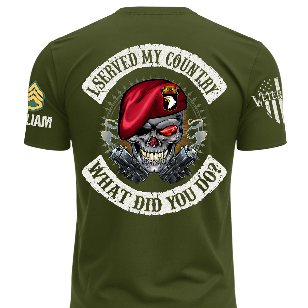 Custom Veteran Shirt I Served My Country What Did You Do Available All Military Branches Veterans Gift K1702 MT2