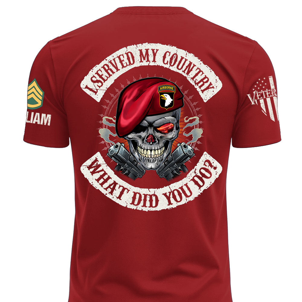 Custom Veteran Shirt I Served My Country What Did You Do Available All Military Branches Veterans Gift K1702 MT2