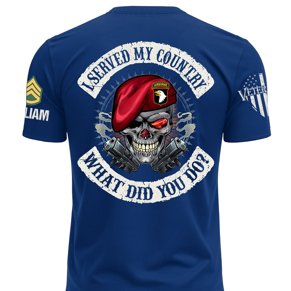 Custom Veteran Shirt I Served My Country What Did You Do Available All Military Branches Veterans Gift K1702 MT2
