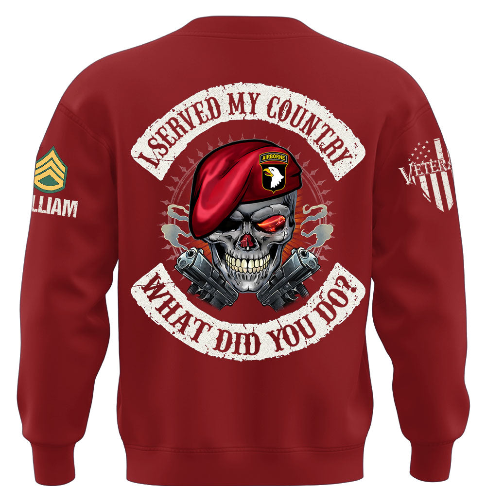 Custom Veteran Shirt I Served My Country What Did You Do Available All Military Branches Veterans Gift K1702 MT2