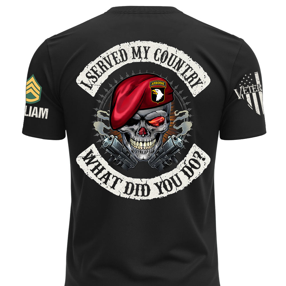 Custom Veteran Shirt I Served My Country What Did You Do Available All Military Branches Veterans Gift K1702 MT2