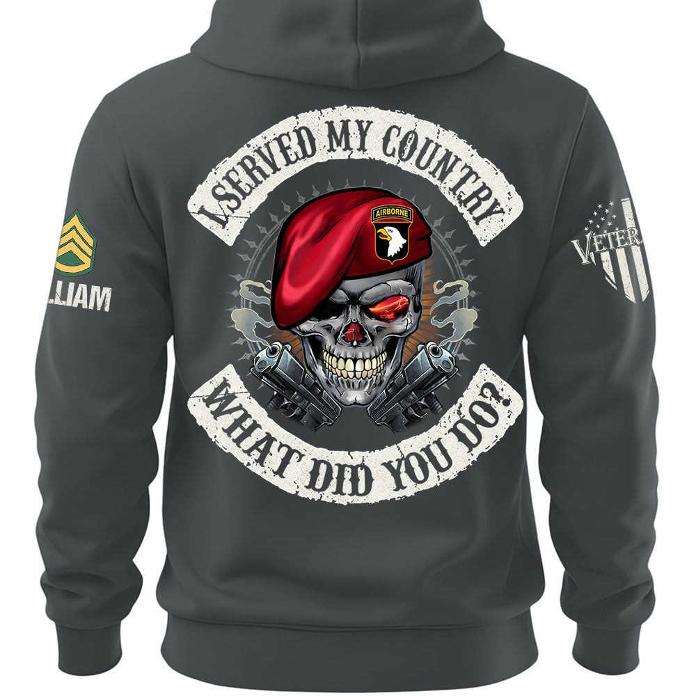 Custom Veteran Shirt I Served My Country What Did You Do Available All Military Branches Veterans Gift K1702 MT2