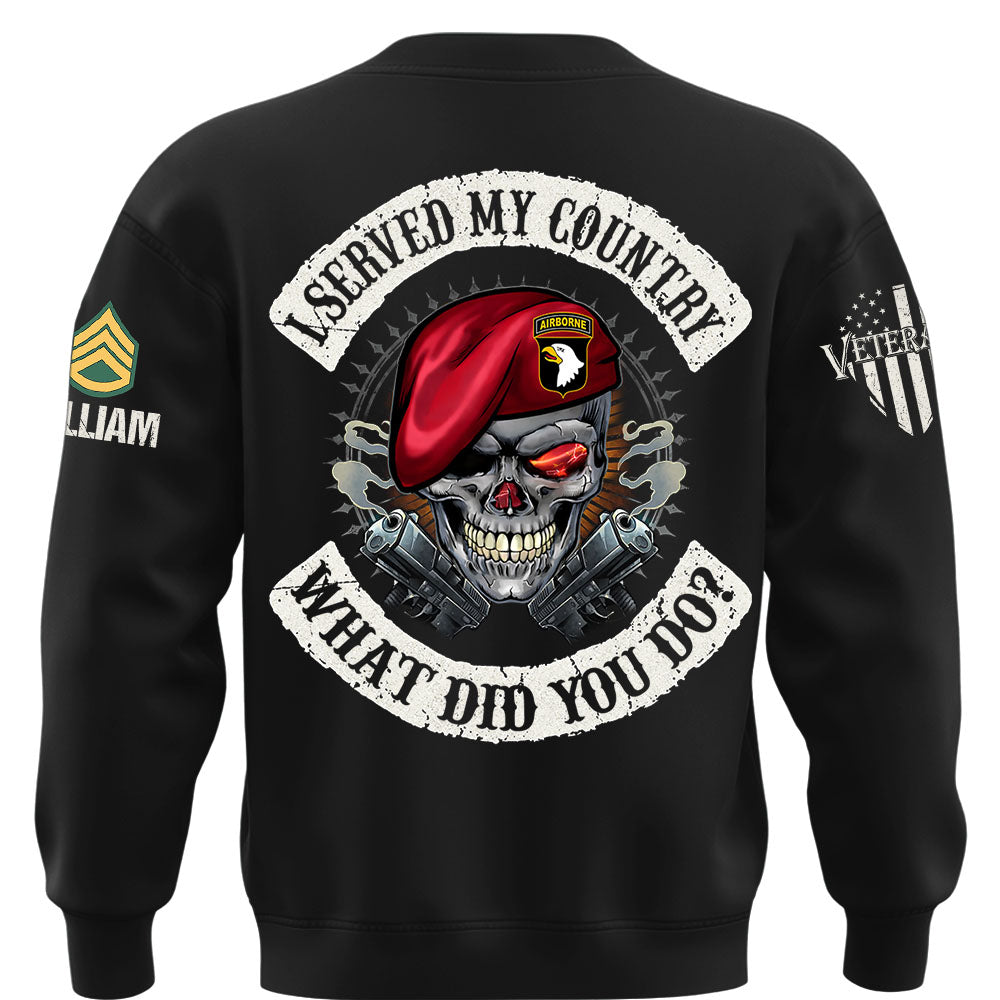 Custom Veteran Shirt I Served My Country What Did You Do Available All Military Branches Veterans Gift K1702 MT2