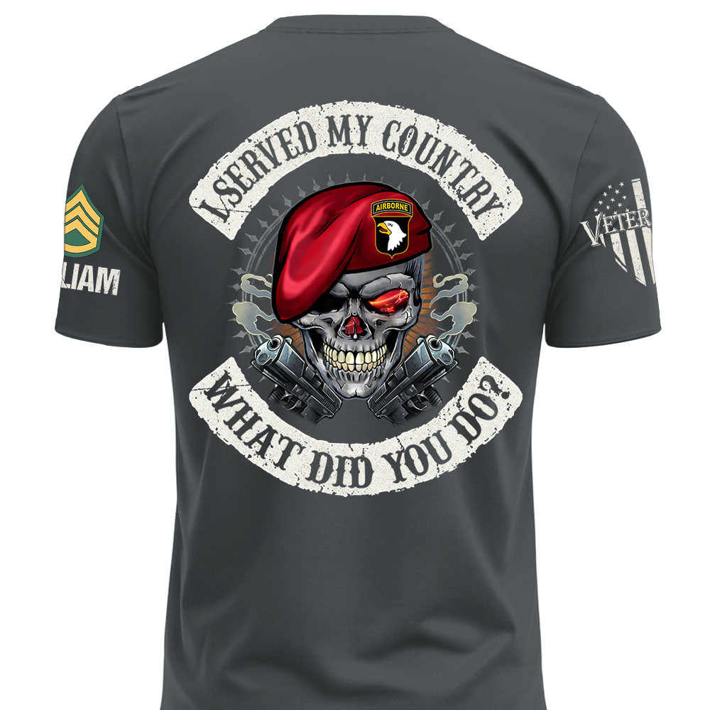Custom Veteran Shirt I Served My Country What Did You Do Available All Military Branches Veterans Gift K1702 MT2