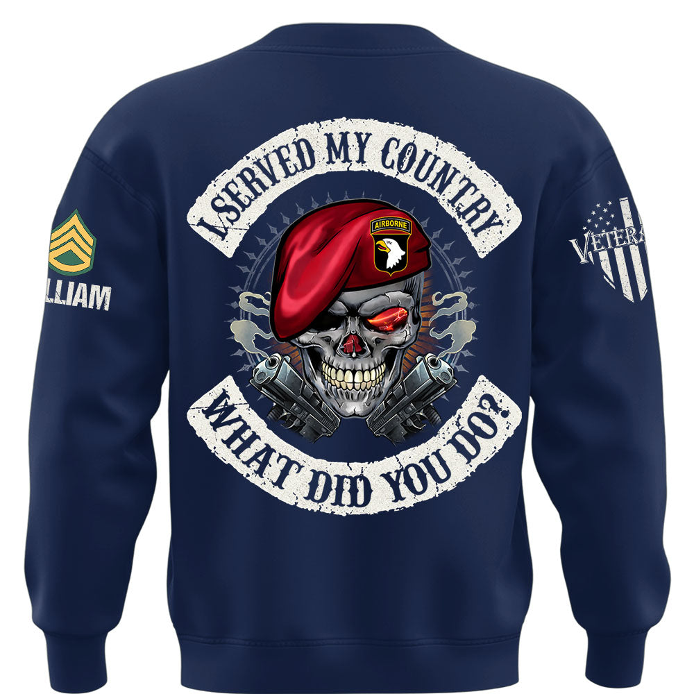 Custom Veteran Shirt I Served My Country What Did You Do Available All Military Branches Veterans Gift K1702 MT2