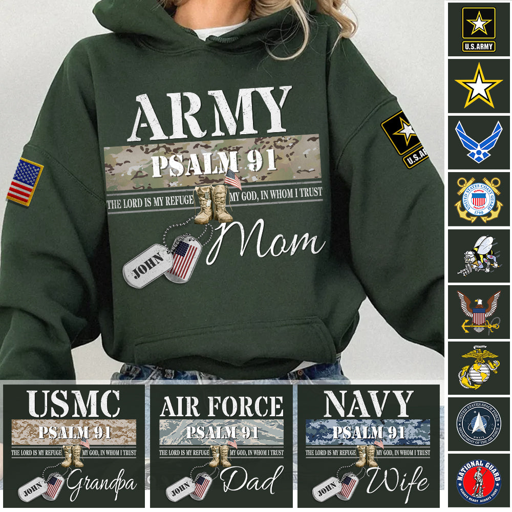 Psalm 91 – Proud Military Family Custom Shirt All Military Branches Are Available K1702 Trhn