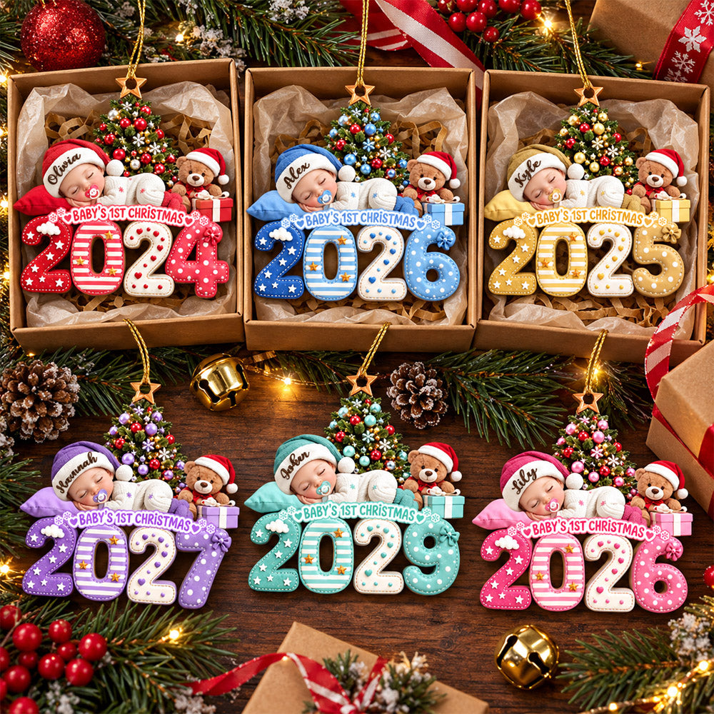 Personalized Baby’s First Christmas Acrylic Ornament, Gifts For New Moms, New Dads, New Parents MI209 Nh00