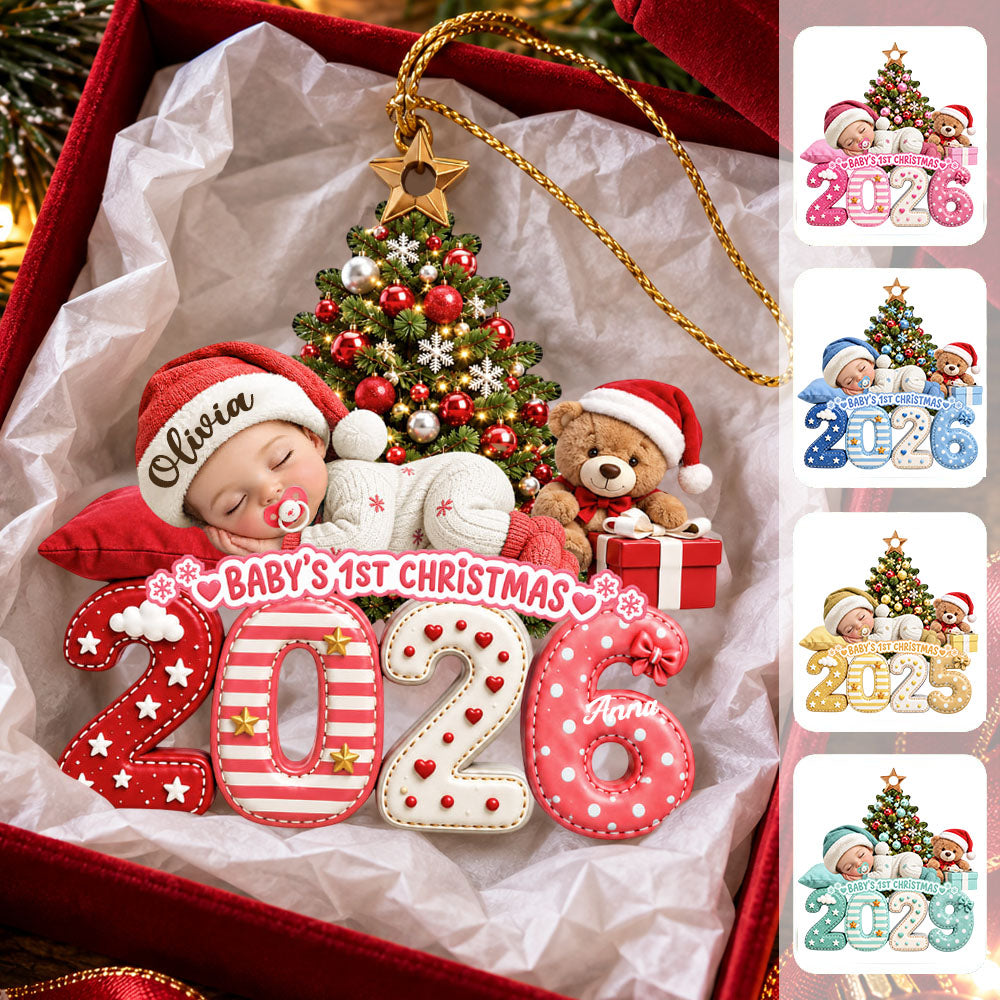 Personalized Baby’s First Christmas Acrylic Ornament, Gifts For New Moms, New Dads, New Parents MI209 Nh00