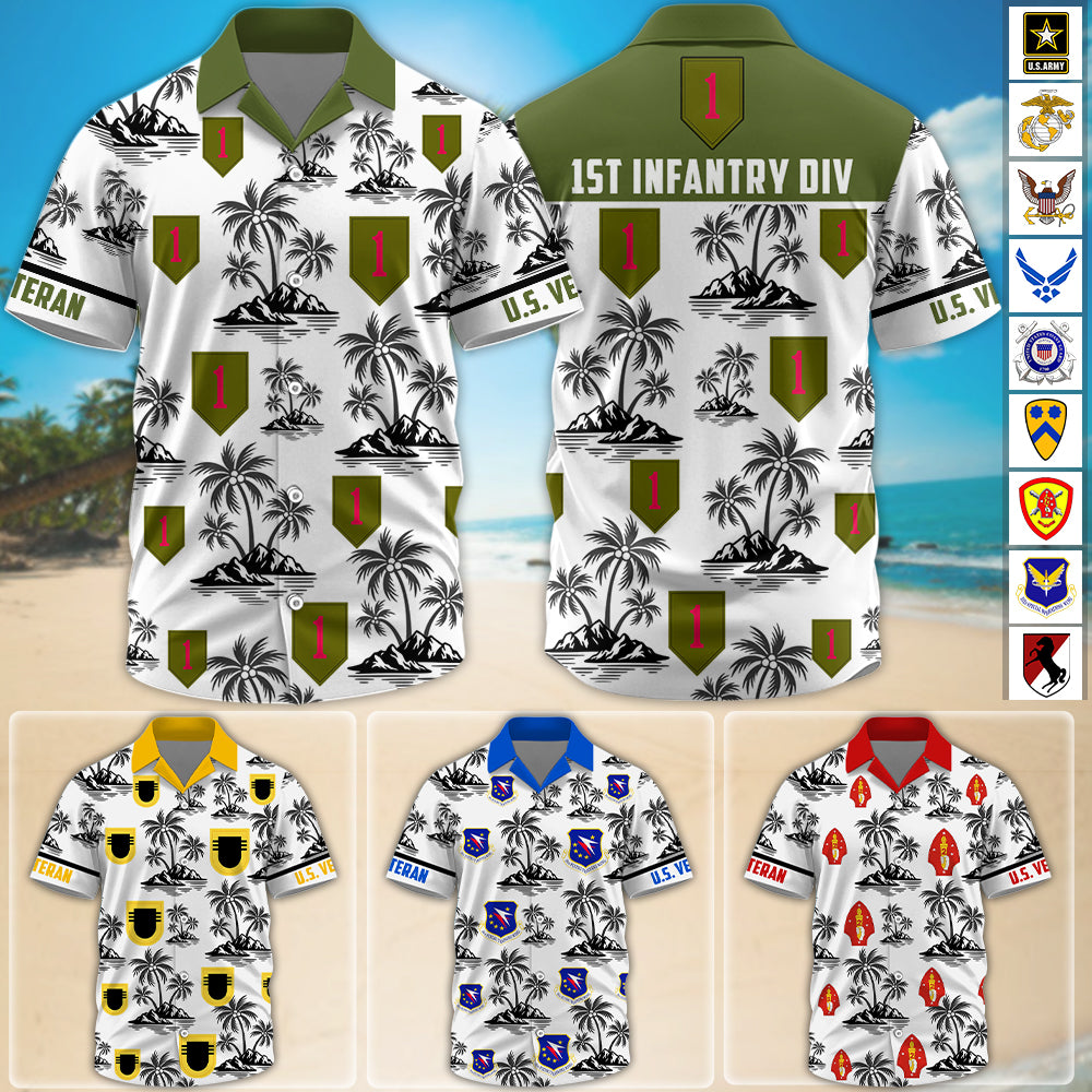 Personalized Hawaiian Shirt Custom Military Division Gift For Veterans Custom All Military Branches K1702 Trhn