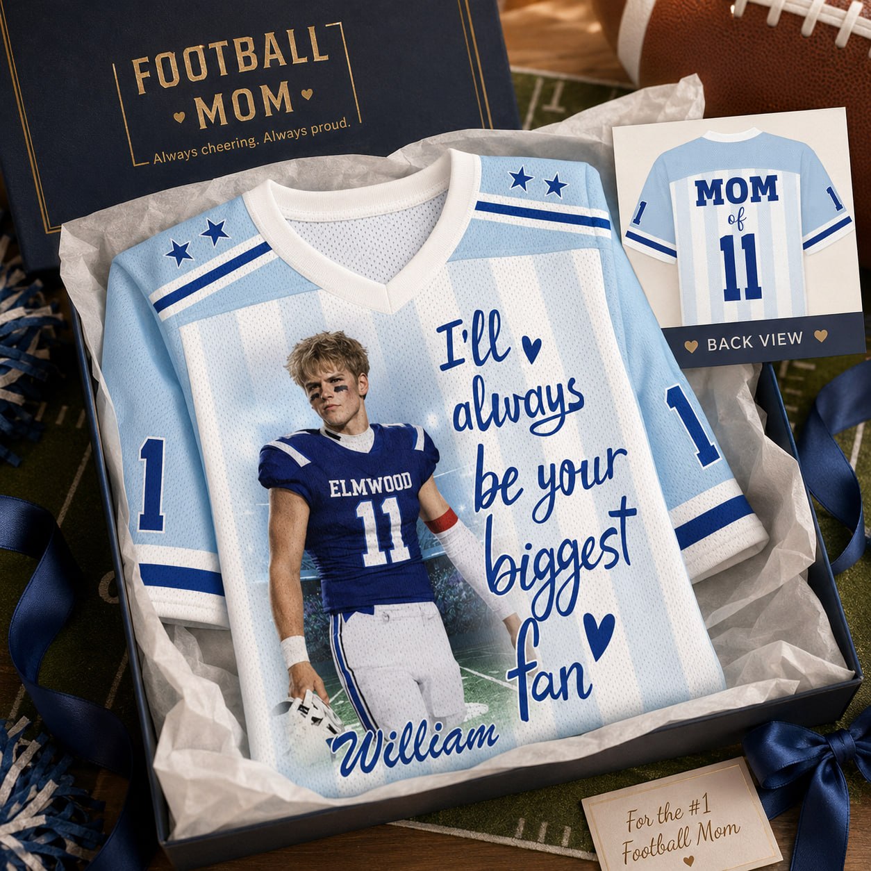 I'll Always Be Your Biggest Fan, Personalized Football Jersey, Custom Photo Gift For Football Lovers For Sport Family Vr1 T1807 Pt99