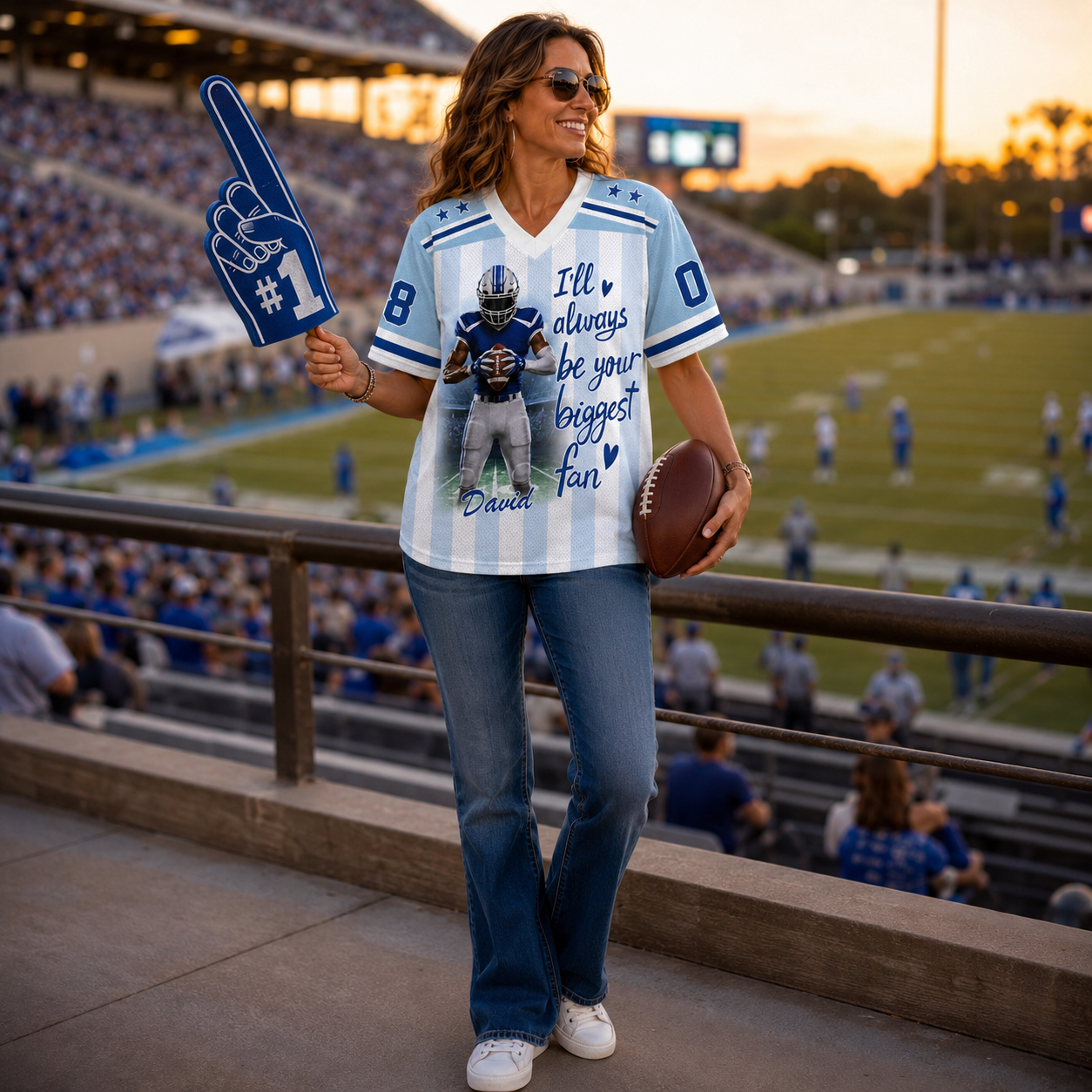 I'll Always Be Your Biggest Fan, Personalized Football Jersey, Custom Photo Gift For Football Lovers For Sport Family Vr1 T1807 Pt99
