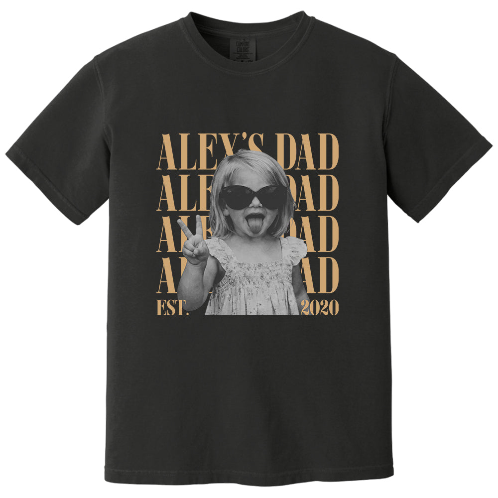 Custom Dad Vintage Photo Shirt: Personalized Fathers Day Shirt With Kids Photo, Funny Dad Shirt, Best Dad Ever Shirt, New Dad Gift VH01