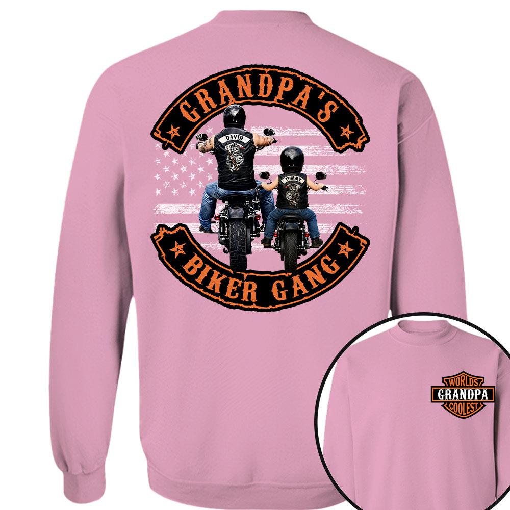 Custom Name Worlds Cooles Motorcycle Grandpa’s Biker Gang Shirt - Personalized Gift For Dad, Grandpa Nh00