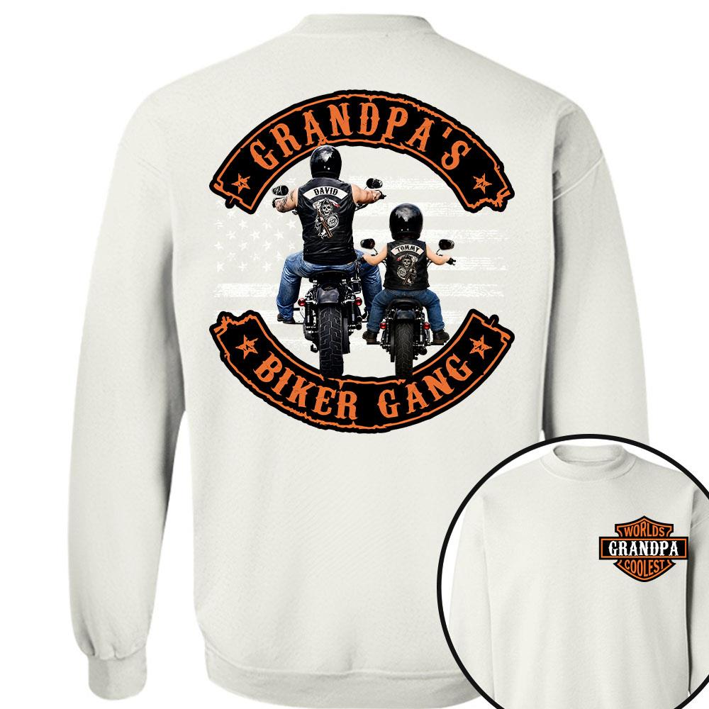 Custom Name Worlds Cooles Motorcycle Grandpa’s Biker Gang Shirt - Personalized Gift For Dad, Grandpa Nh00