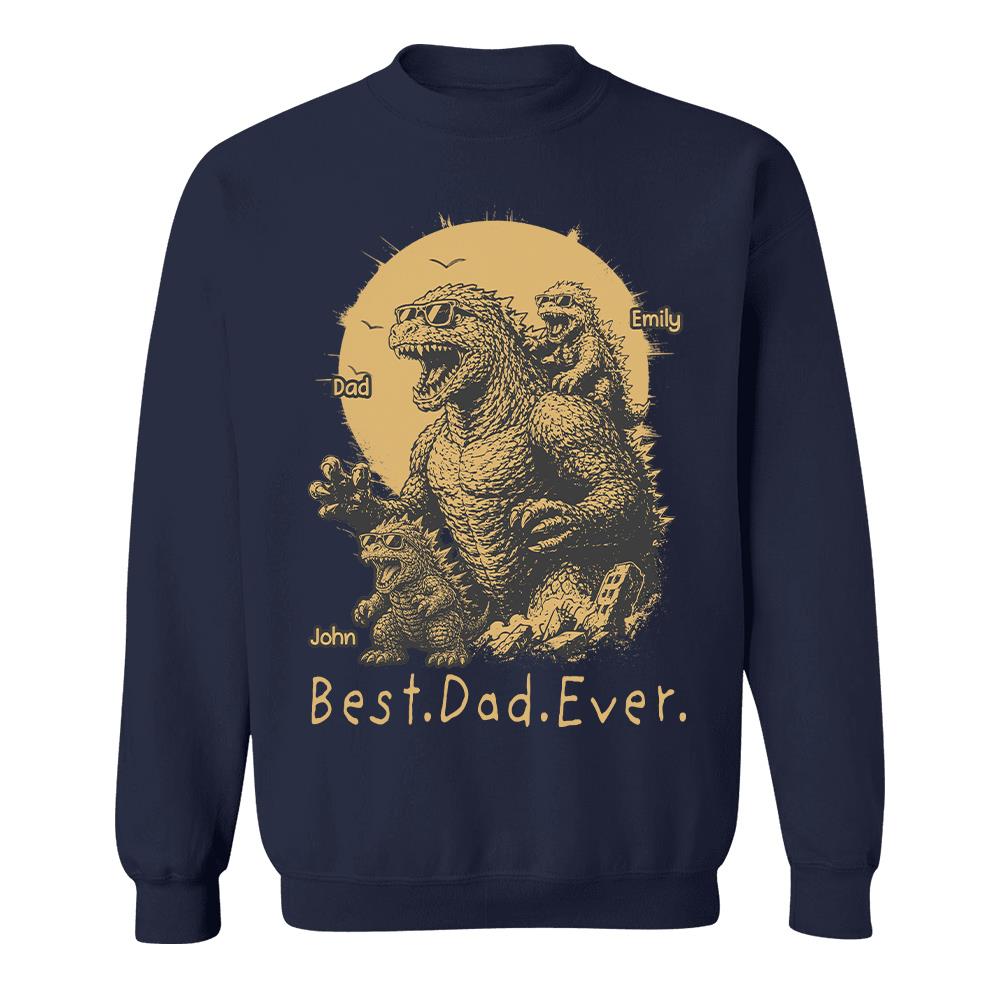 Personalized Best Dad Ever Dadzilla T-Shirt Father Day Gifts for Dad Funny Papa Tshirt Cool Daddy Dinosaur Tee Vr2