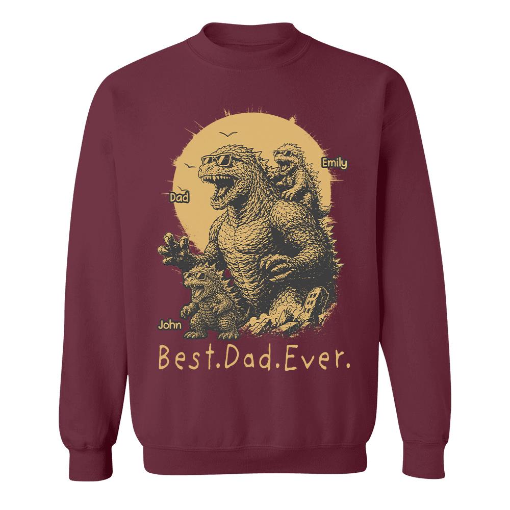Personalized Best Dad Ever Dadzilla T-Shirt Father Day Gifts for Dad Funny Papa Tshirt Cool Daddy Dinosaur Tee Vr2