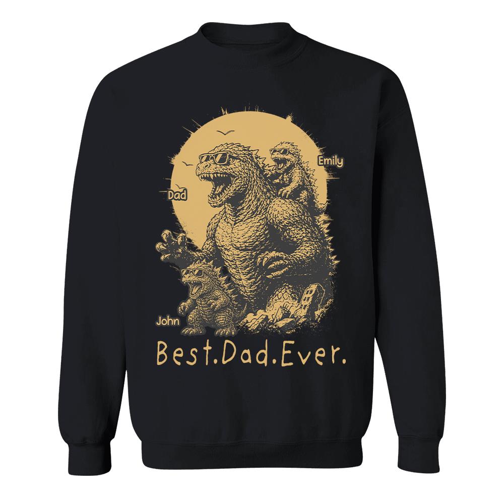 Personalized Best Dad Ever Dadzilla T-Shirt Father Day Gifts for Dad Funny Papa Tshirt Cool Daddy Dinosaur Tee Vr2
