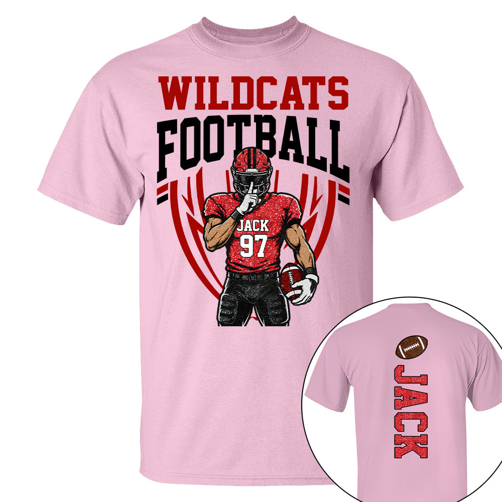 Custom Football Team Name & Number Shirt Football Mom Shirt Football Team Shirt Game Day Shirt Gift for Mom High School Football Cheer Shirt