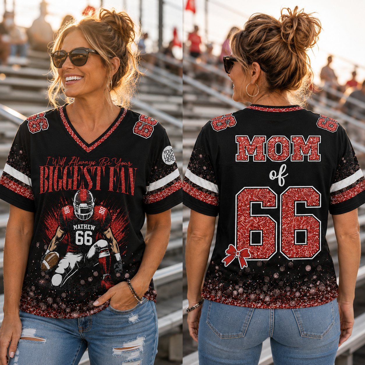 I'll Always Be Your Biggest Fan - Personalized Football Jersey For Football Mom - Gift For Sport Family T1807 T24
