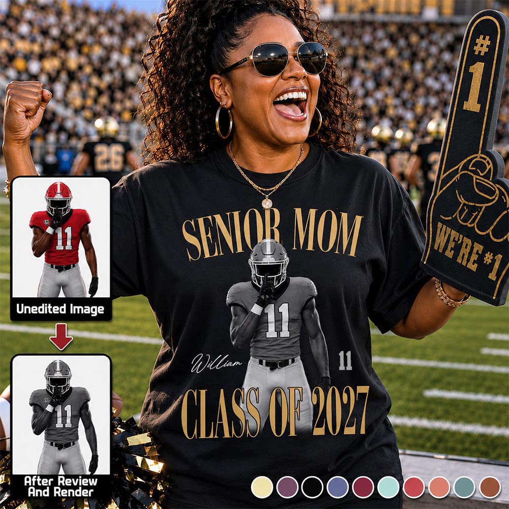 Senior Mom - Personalized Vintage Shirt For Football Mom Sport Mom Family NA04 Pt99
