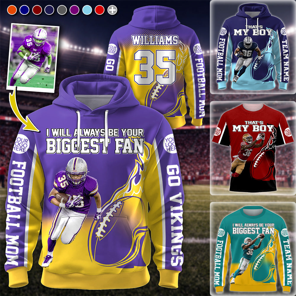 I Will Always Be Your Biggest Fan Custom All Over Print Shirt Gift For Football Mom Football Lovers K1702 Hv01