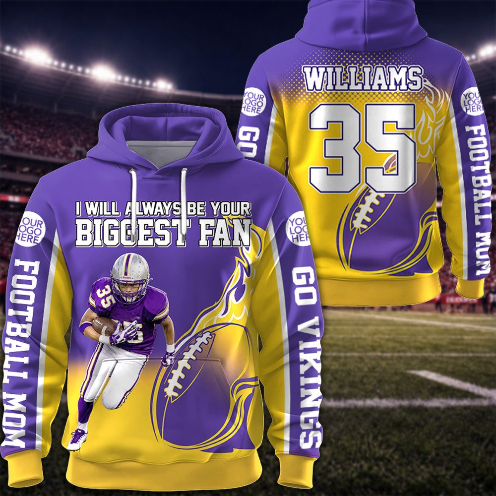I Will Always Be Your Biggest Fan Custom All Over Print Shirt Gift For Football Mom Football Lovers K1702 Hv01
