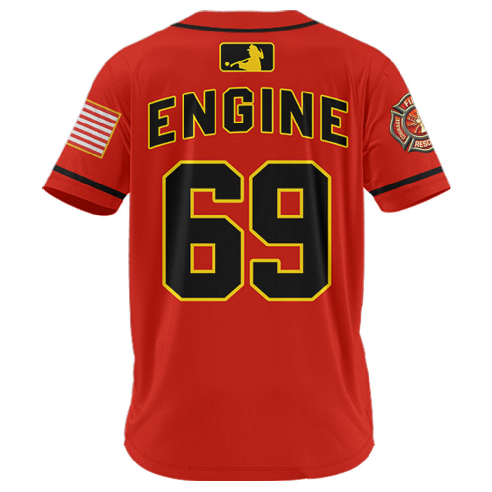 Firefighter Baseball Jersey Custom Dept Name Number Perosnalized Gift  K1702 Trhn