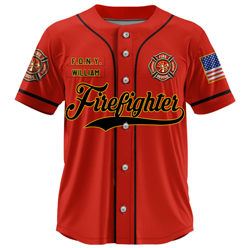 Firefighter Baseball Jersey Custom Dept Name Number Perosnalized Gift  K1702 Trhn