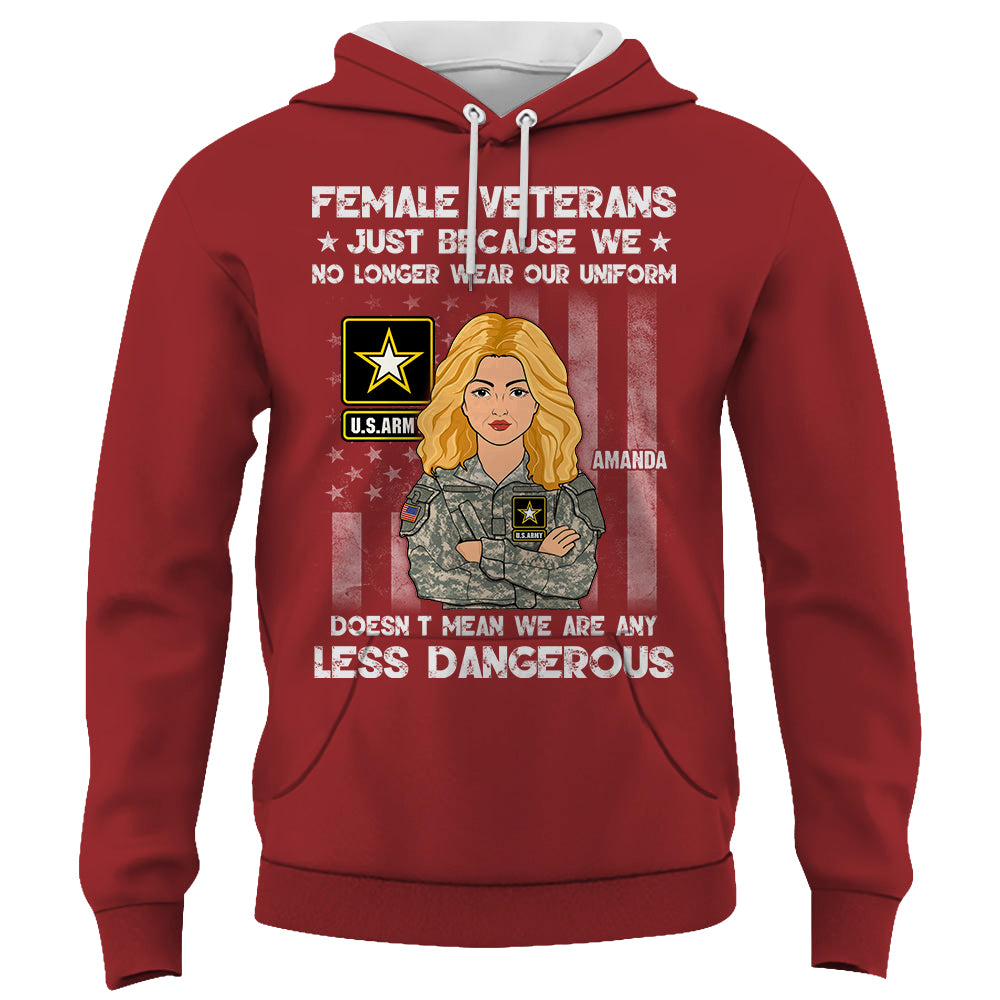 Personalized Shirt Female Veterans Just Because We No Longer Wear Our Uniform Custom For Female Veteran K1702 Trhn