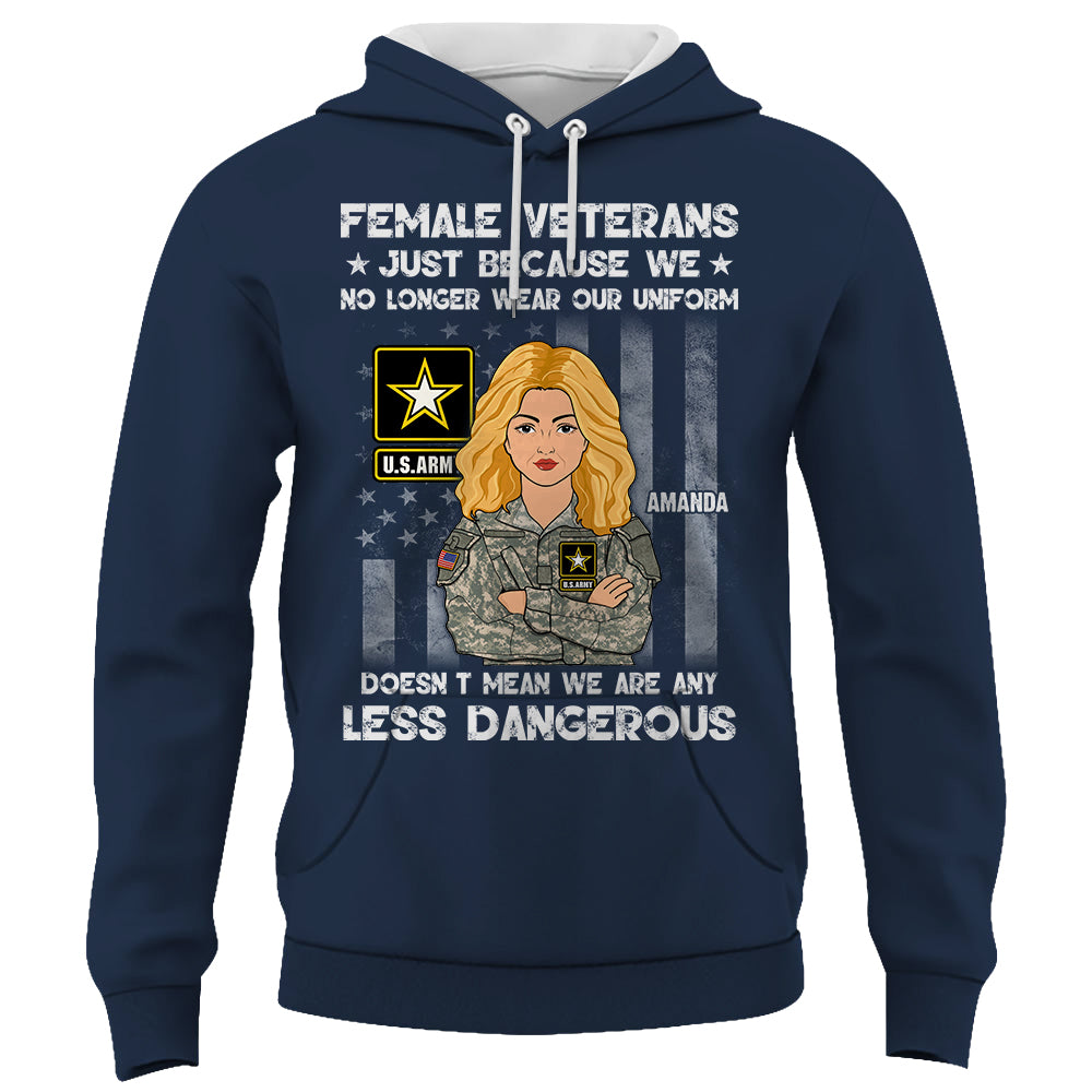 Personalized Shirt Female Veterans Just Because We No Longer Wear Our Uniform Custom For Female Veteran K1702 Trhn