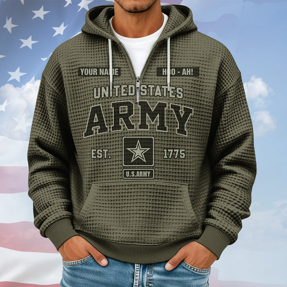 Personalized Quarter Zip Hoodie For Veteran Available Military Branch Custom Division Badges Gift For Veterans K1702 Trhn