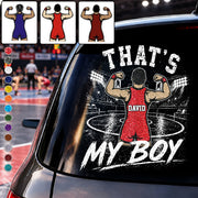 Personalized That's My Boy Wrestling Car Decal, Custom Wrestling Player Name & Number Sticker, Gift for Sports Moms and Dads T1807 T24