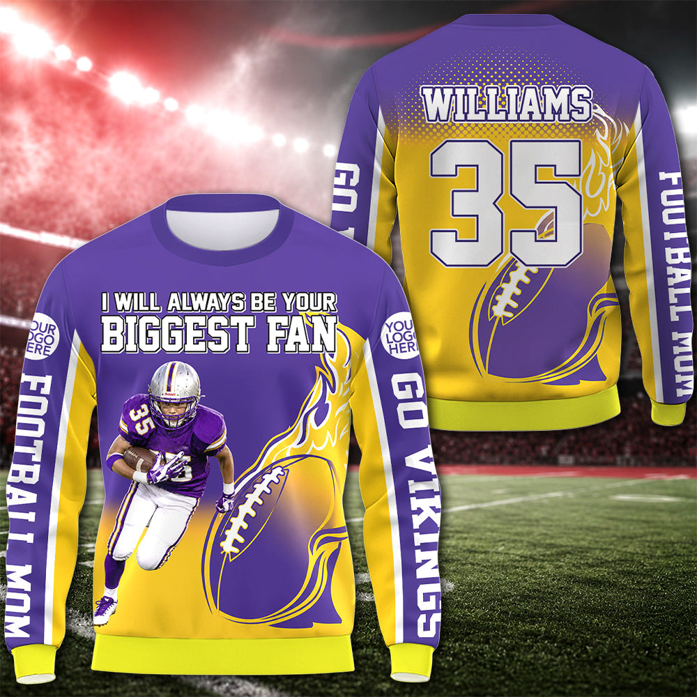 I Will Always Be Your Biggest Fan Custom All Over Print Shirt Gift For Football Mom Football Lovers K1702 Hv01