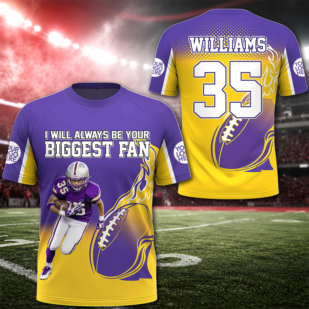 I Will Always Be Your Biggest Fan Custom All Over Print Shirt Gift For Football Mom Football Lovers K1702 Hv01