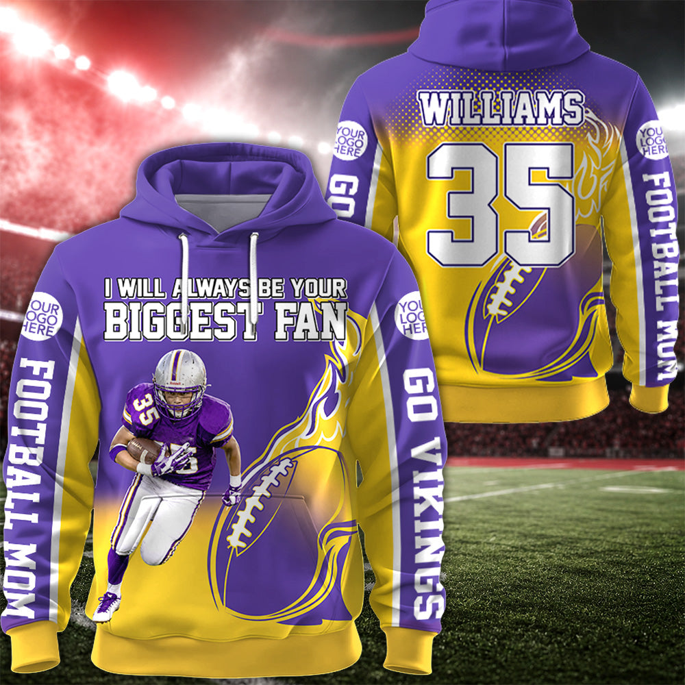 I Will Always Be Your Biggest Fan Custom All Over Print Shirt Gift For Football Mom Football Lovers K1702 Hv01