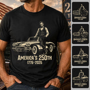 Custom Car Vintage 250 Years America Anniversary Shirt, Funny 4th of July Tee For Car Lovers VH01